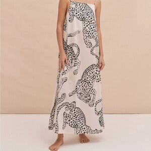 Desmond & Dempsey Leopard Print Maxi Dress